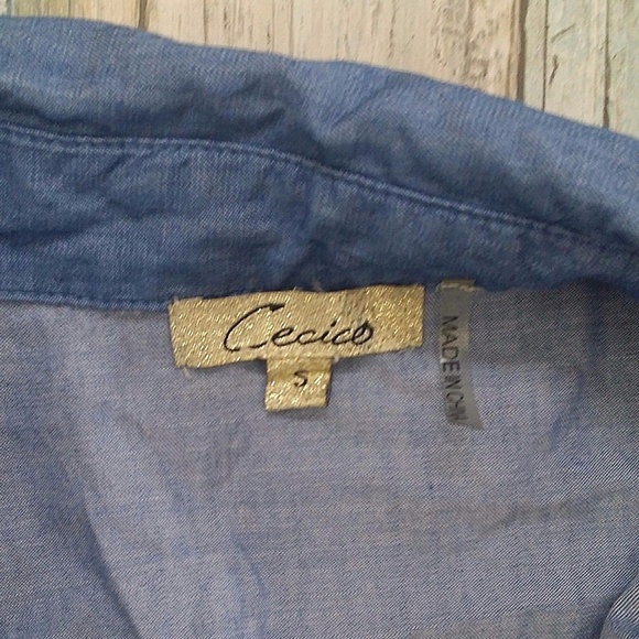 CECICO Anthropologie Tunic Blue Leopard Small - Picture 4 of 5